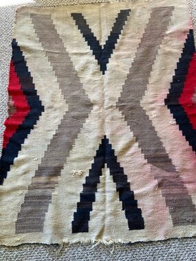 Vintage Native American Rug Blanket Wall Hanging Aztec Navajo Western 51” x 66”